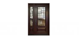 Single entry door with two glass sidelights(75% size Chicago wrought iron design)