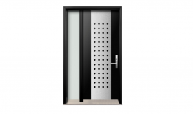 Fiberglass exterior door with one full glass sidelight – AG12