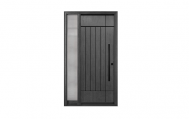 Single door with one full glass sidelight(OAK woodgrain fiberglass exterior door)-FG20F